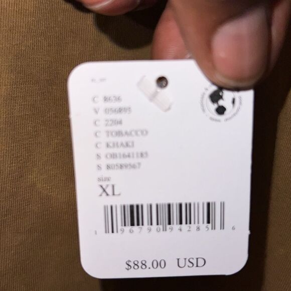 NWT FREE PEOPLE MOVE MOVEMENT CRISS CROSS OPEN BACK TOBACCO KHAKI TOP SIZE XL - Picture 4 of 6